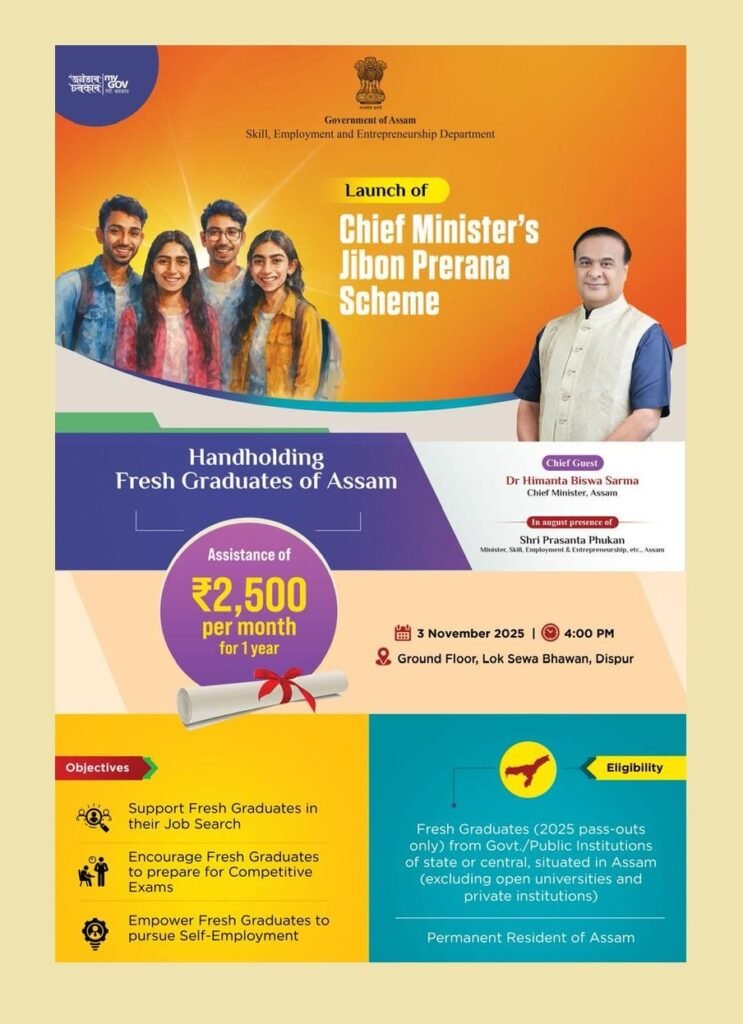 CM Jibon Prerana Scheme apply online at dids assam portal