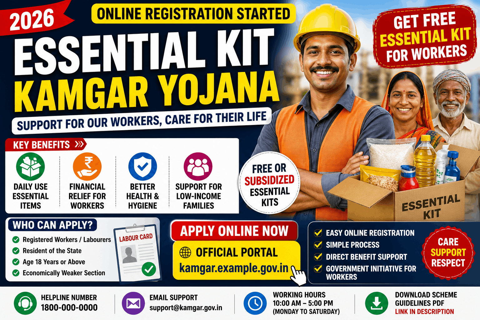 Essential Kit Kamgar Yojana Online Registration