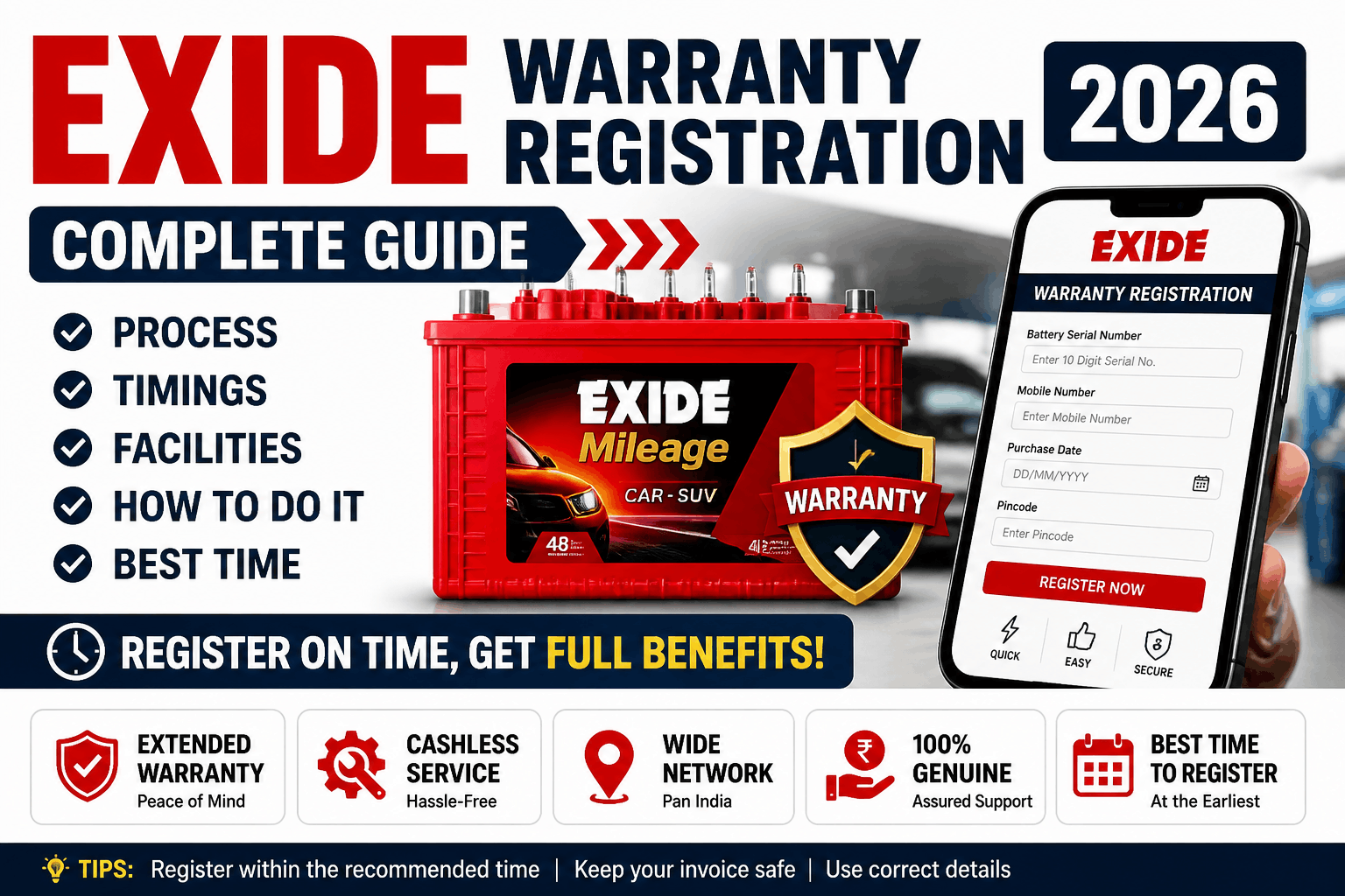 Exide Warranty Registration