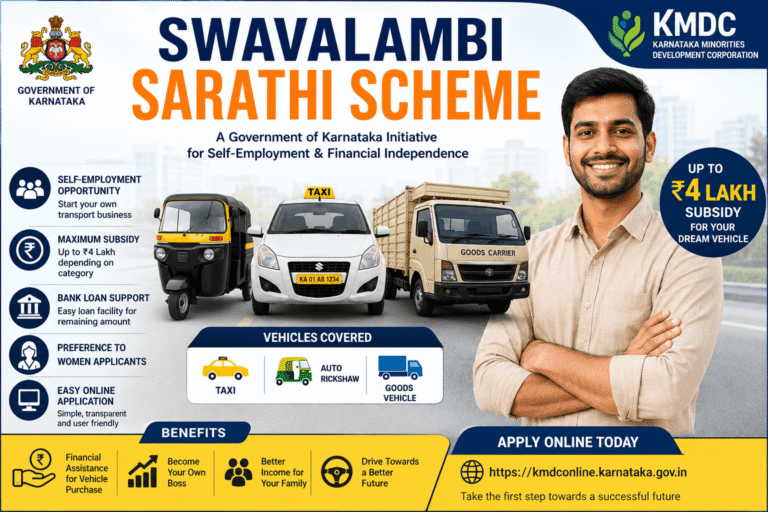 Swavalambi Sarathi Scheme SC ST 2026 | Karnataka Govt Scheme