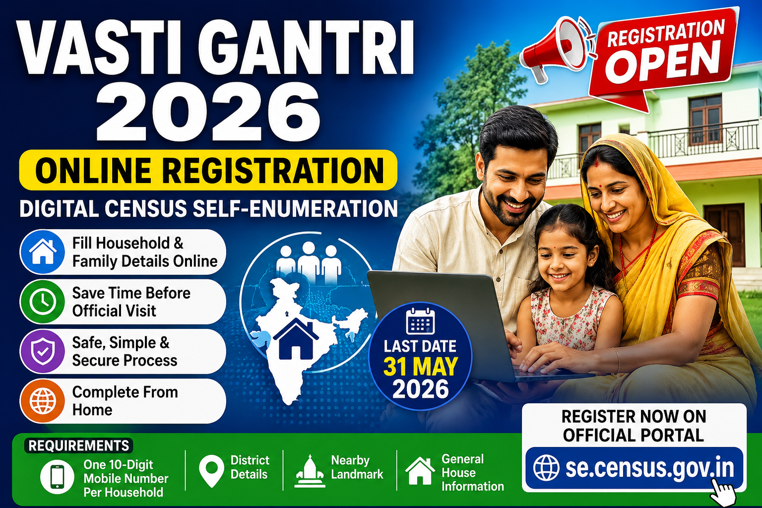 Vasti Gantri 2026 Online Registration
