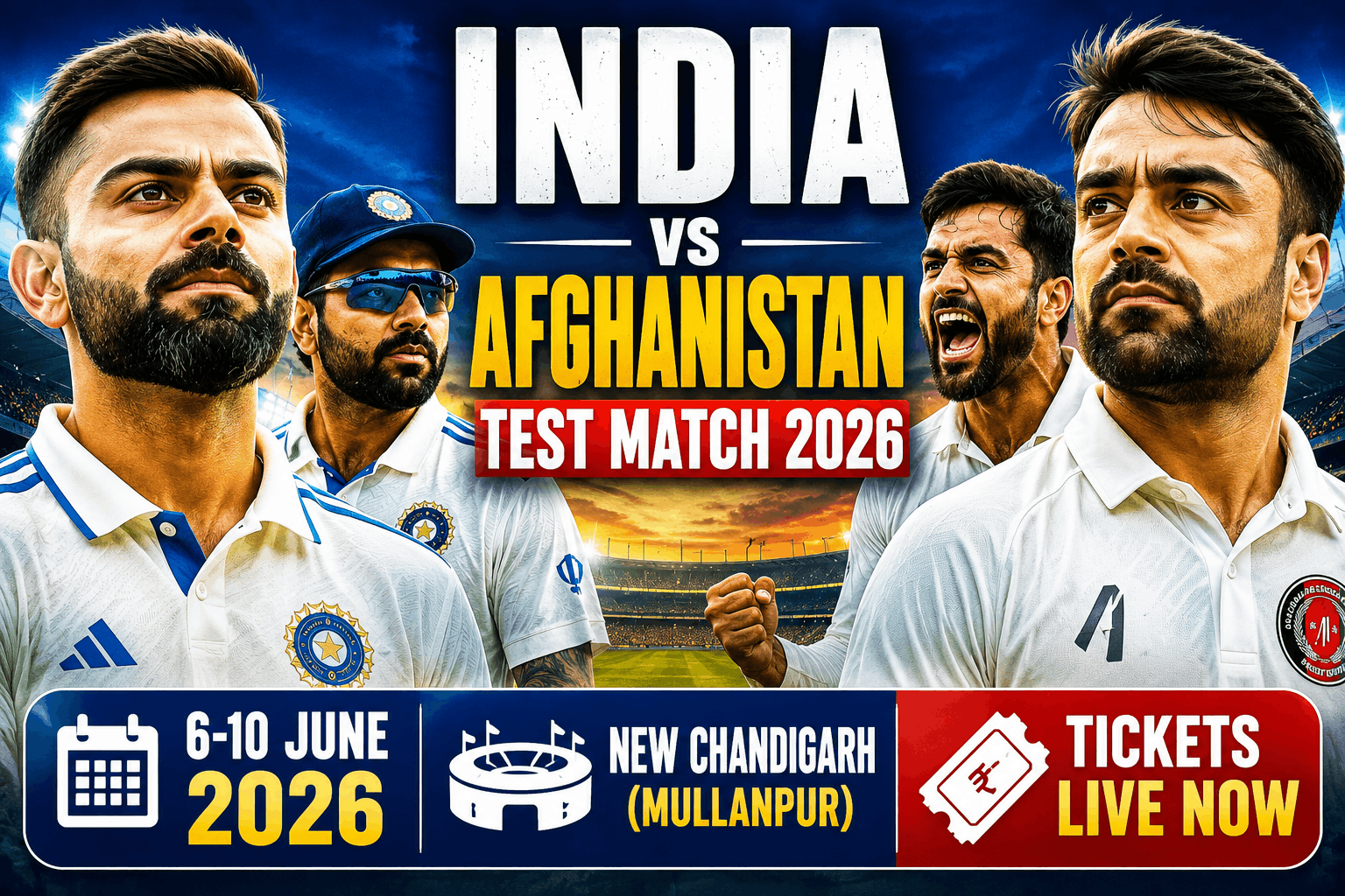 India vs Afghanistan Test Match 2026 Tickets