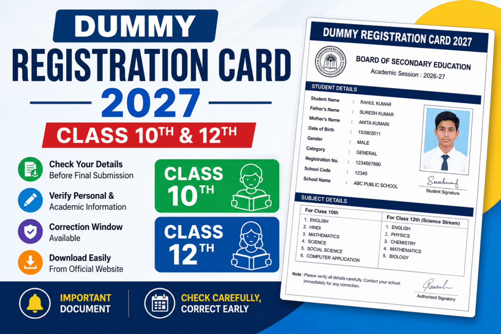 dummy registration card